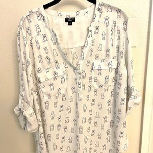 Torrid Harper Blouse in Doggo Print
